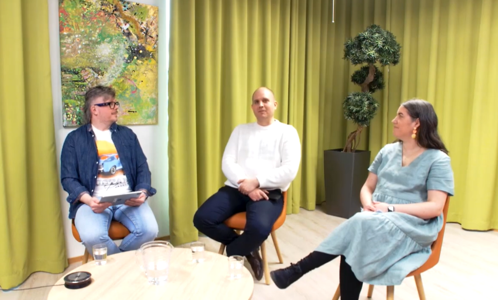 Kuva AI Lab -webinaarista, jossa puhujina ovat Juhani Heikka, Antti Karlsson ja Satu Matikainen.